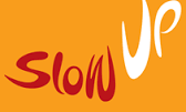 geschwungene Schrift Slow Up Logo