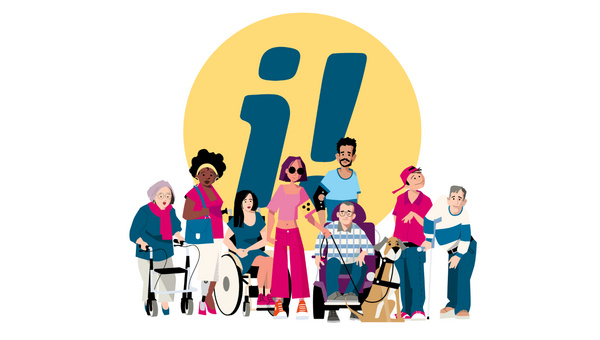 Disegno raffigurante persone affette da diverse disabilità