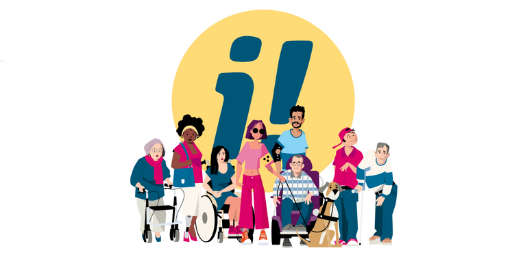 Disegno raffigurante persone affette da diverse disabilità