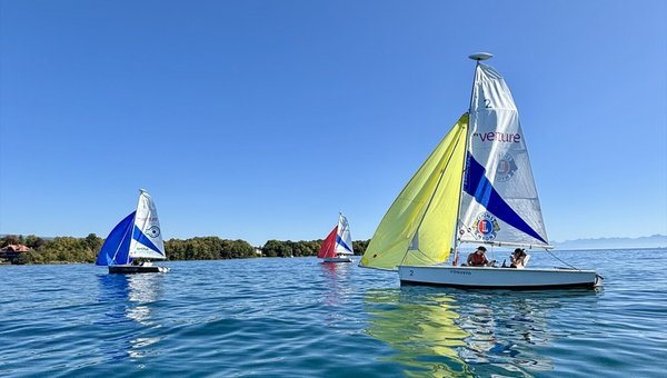 Plusieurs voiliers sur le lac