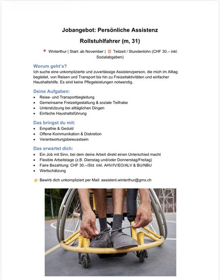 Assistenz Rollstuhlfahrer