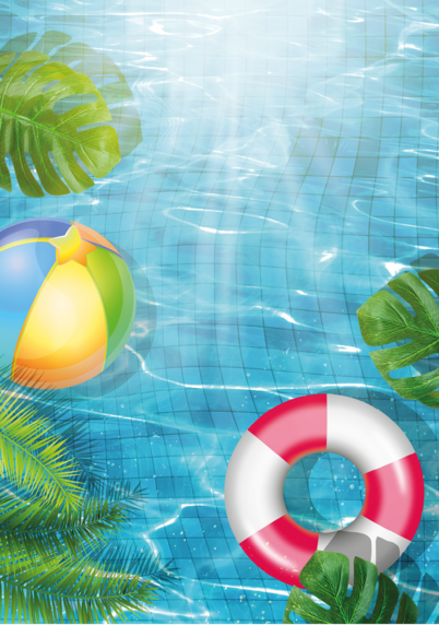 Ein Ball und ein Schwimmring schwimmen auf dem Wasser