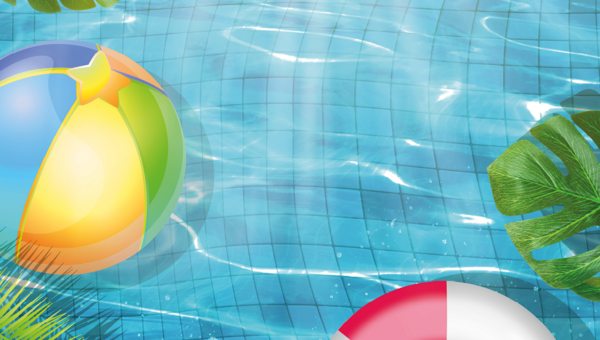 Ein Ball und ein Schwimmring schwimmen auf dem Wasser