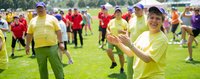 Sportgruppe am Sporttag.