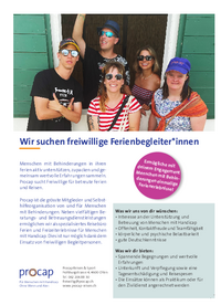 Procap Reisen Inserat - Wir suchen freiwillige Ferienbegleiter*innen